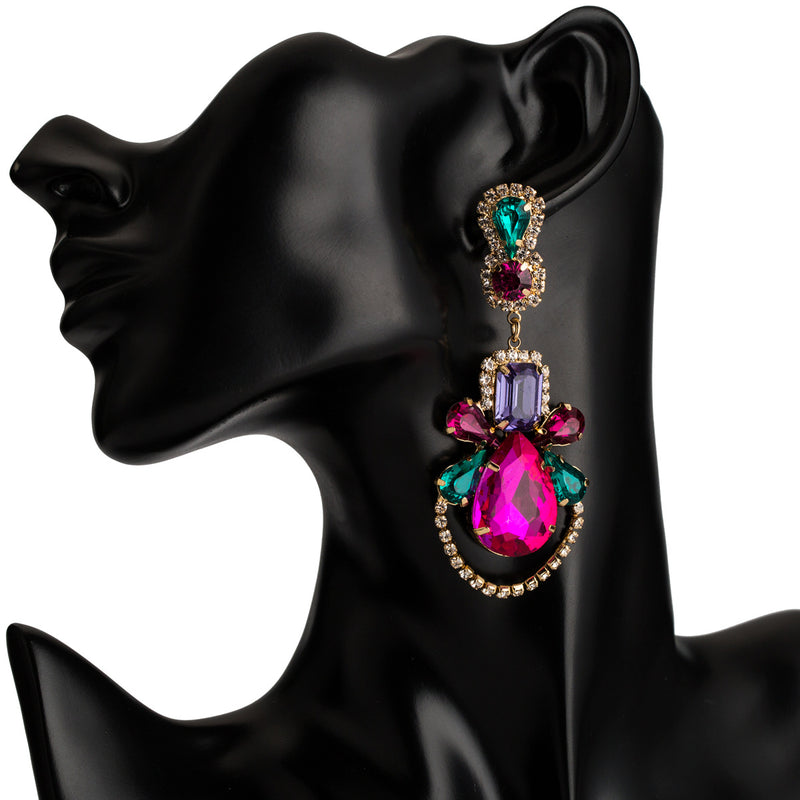 Exaggerated temperament water drop acrylic earrings women's fashion retro earrings - SHINNE