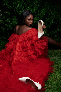 Shinne's Red Tulle Dress - SHINNE