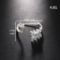 Simple style zircon ring women's flower shape high-end female ring wedding accessories ring - SHINNE