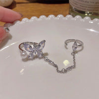 Super fairy zircon butterfly splicing pearl necklace Korean high-end niche simple long tassel chain clavicle chain trend - SHINNE