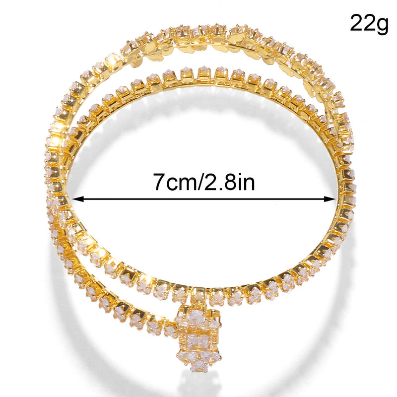 Full diamond open zircon bracelet, retro style multi-layered bracelet, women's fashionable and versatile bracelet - SHINNE