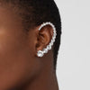 Popular geometric rhinestone earrings fashion full diamond curved left ear earrings for women Earrings - SHINNE
