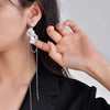 Light luxury, high-end, super long pearl tassel earrings - SHINNE