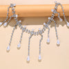 Exaggerated multi-layered tassel necklace, luxury cold style diamond-filled pearl clavicle chain - SHINNE