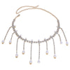 Exaggerated multi-layered tassel necklace, luxury cold style diamond-filled pearl clavicle chain - SHINNE