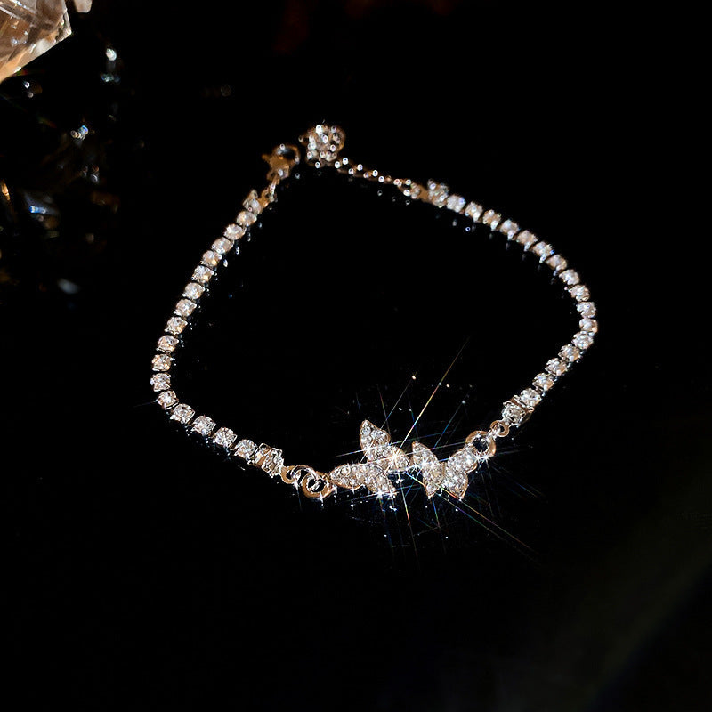 Zircon Leaf Love Bracelet High-end Fashion Geometric Bracelet - SHINNE