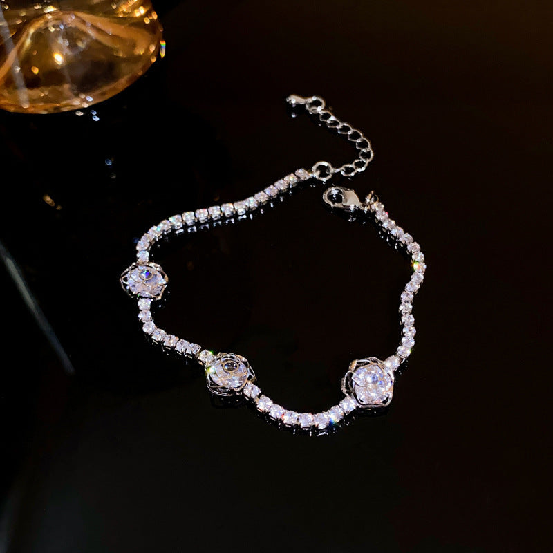 Zircon Flower Love Bracelet High-end Fashion Geometric Bracelet - SHINNE