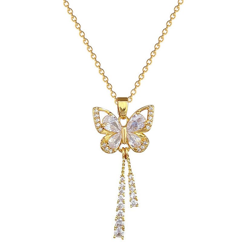Butterfly Tassel Luxurious Necklace - SHINNE