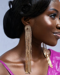 earrings inlaid with diamonds and rhinestones long tassel earrings trendy women's earrings - SHINNE