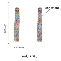 earrings inlaid with diamonds and rhinestones long tassel earrings trendy women's earrings - SHINNE