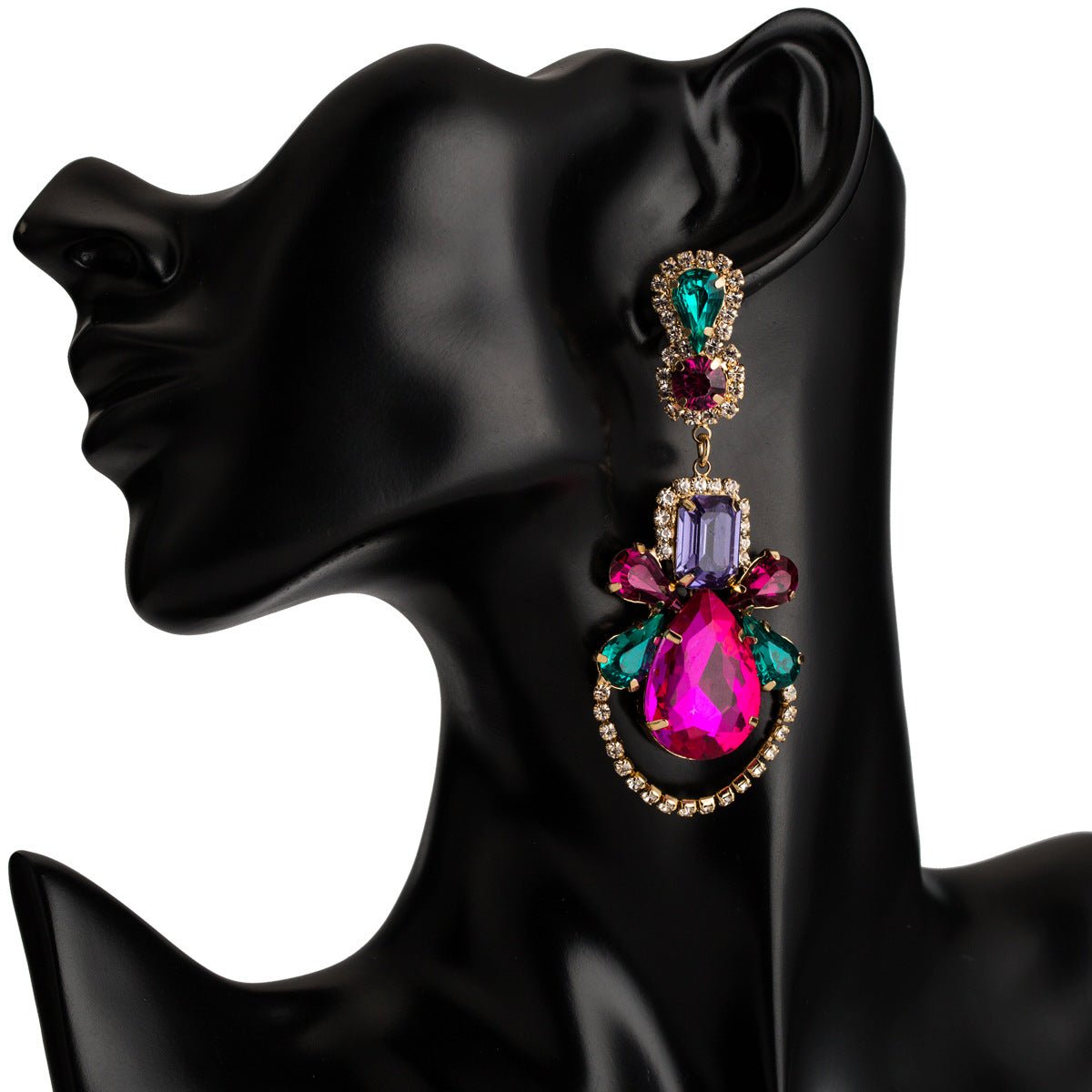 Exaggerated temperament water drop acrylic earrings women's fashion retro earrings - SHINNE