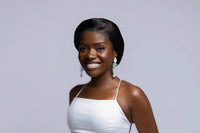 Fish Bone studded diamond full diamond tassel pearl earrings - SHINNE