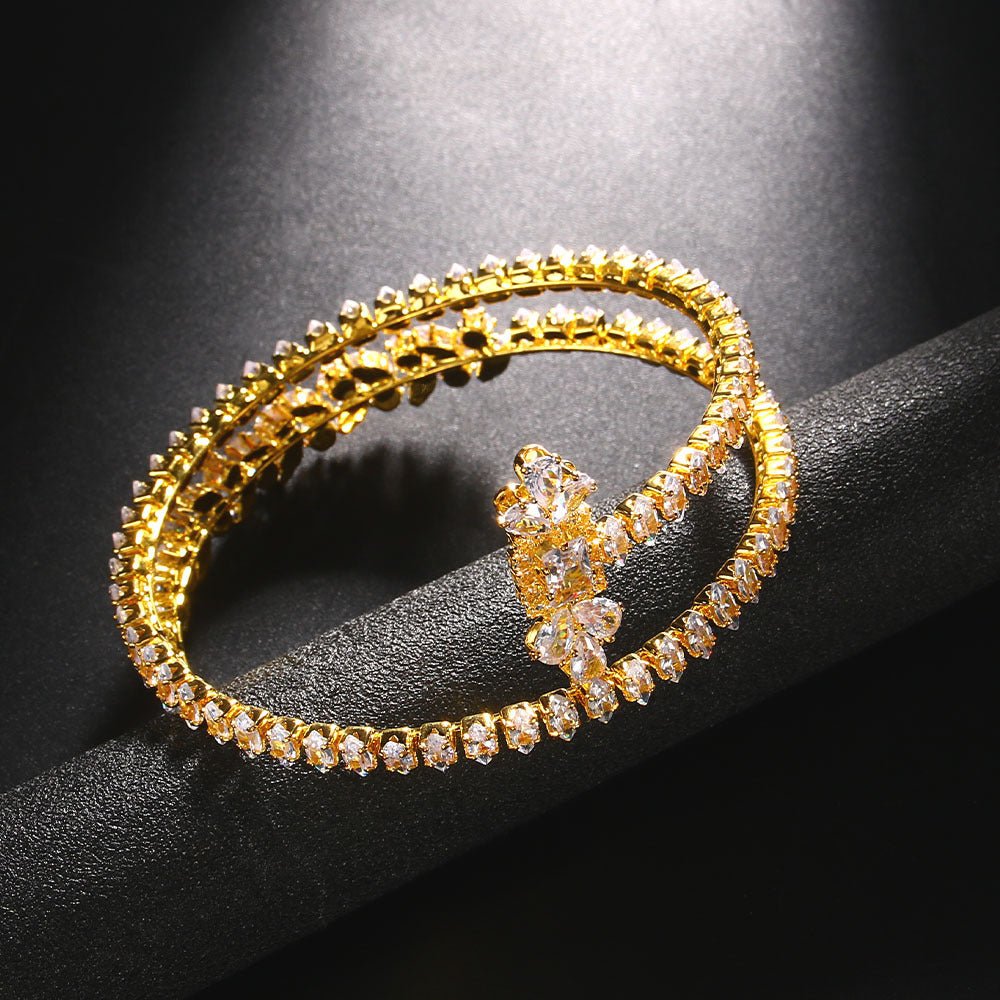 Full diamond open zircon bracelet, retro style multi - layered bracelet, women's fashionable and versatile bracelet - SHINNE