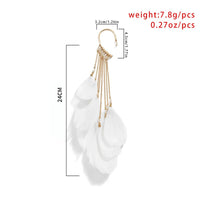 Hot - selling earrings super fairy exaggerated bohemian feather tassel long earrings for women - SHINNE