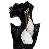 Hot - selling earrings super fairy exaggerated bohemian feather tassel long earrings for women - SHINNE