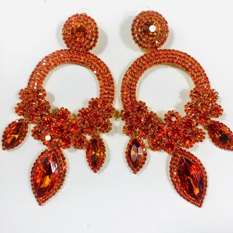 New flower - shaped exaggerated earrings for women, fashion high - end ins geometric pendant earrings earrings - SHINNE