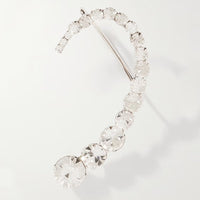 Popular geometric rhinestone earrings fashion full diamond curved left ear earrings for women Earrings - SHINNE