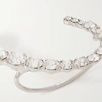 Popular geometric rhinestone earrings fashion full diamond curved left ear earrings for women Earrings - SHINNE