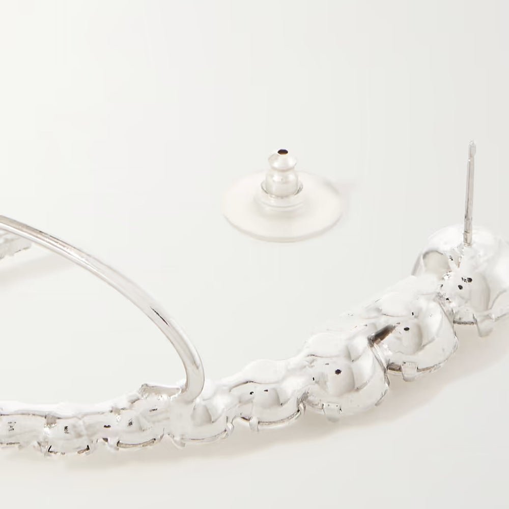 Popular geometric rhinestone earrings fashion full diamond curved left ear earrings for women Earrings - SHINNE