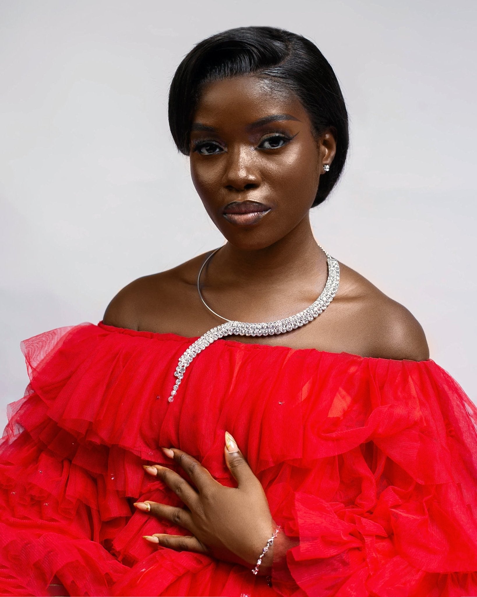 Popular long tassel rhinestone collar fashion multi - layer exaggerated necklace accessories women's necklace - SHINNE