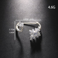 Simple style zircon ring women's flower shape high - end female ring wedding accessories ring - SHINNE