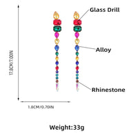 Super Flash Claw Chain Alloy Diamond Glass Diamond Long Exaggerated Earrings Women's Dinner Earrings - SHINNE