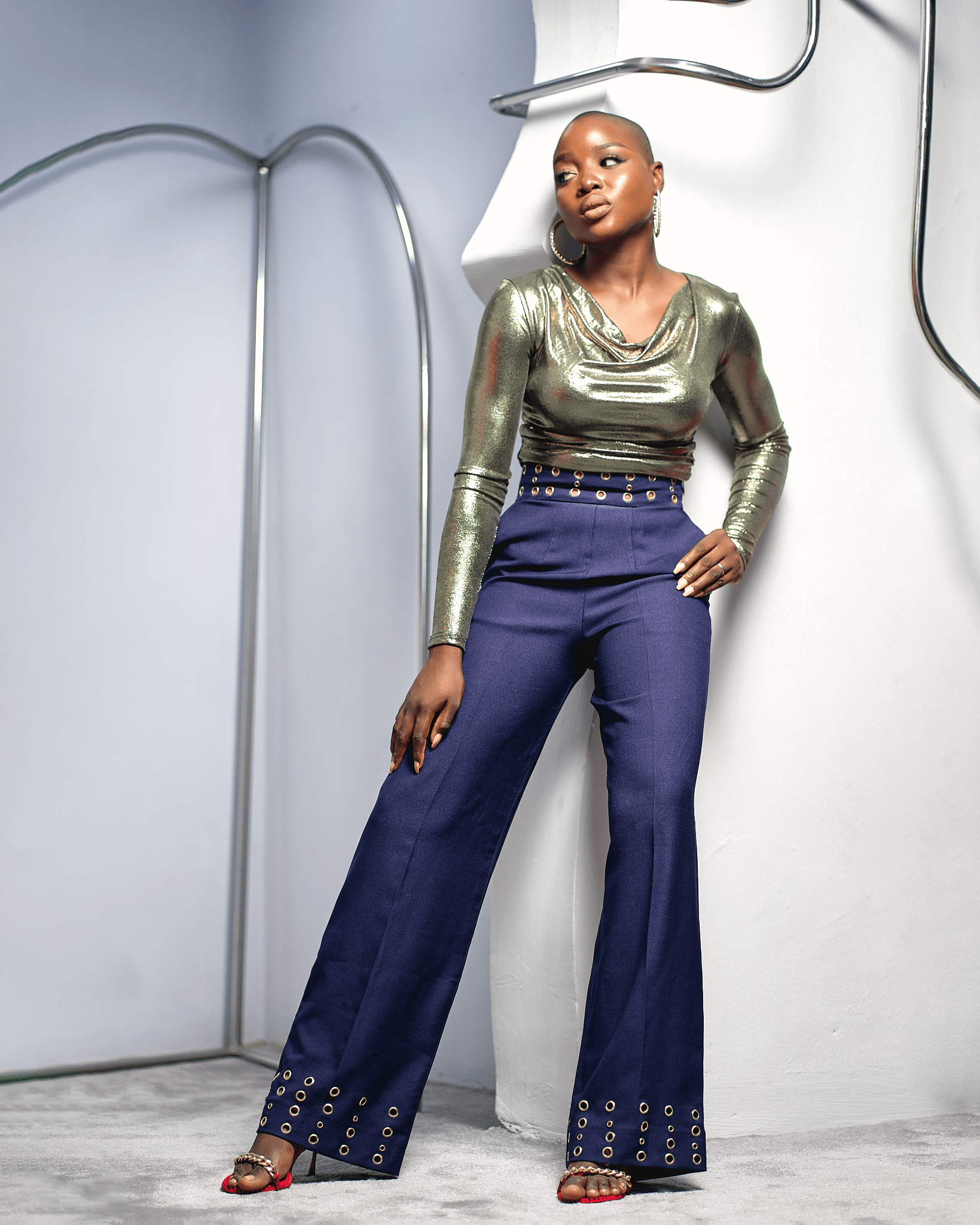 The Luxe Eyelet Pant - SHINNE