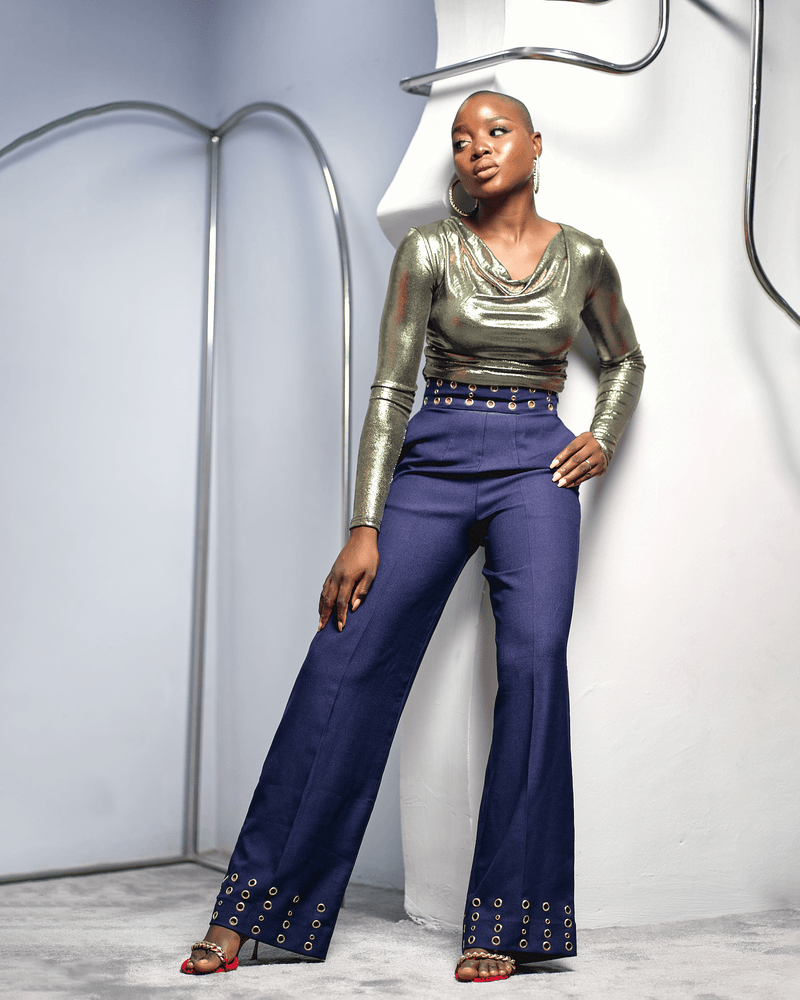 The Luxe Eyelet Pant - SHINNE