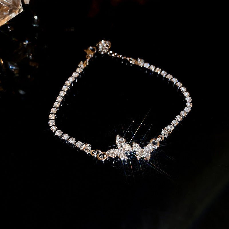 Zircon Leaf Love Bracelet High - end Fashion Geometric Bracelet - SHINNE