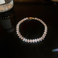 Zircon Oval Stud Love Bracelet High - end Fashion Geometric Bracelet - SHINNE