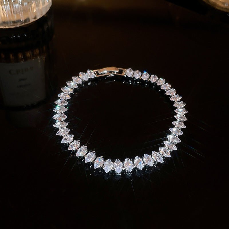 Zircon Oval Stud Love Bracelet High - end Fashion Geometric Bracelet - SHINNE